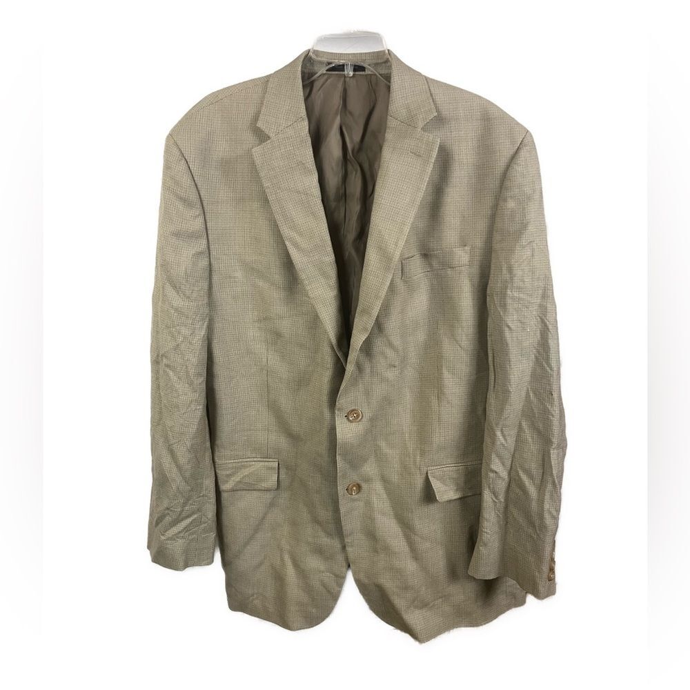Lauren Ralph Lauren Men's Mini Houndstooth Silk Wool Two Button Blazer- Size 46L